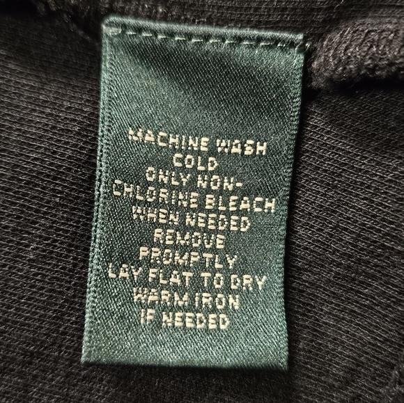 Lauren Ralph Lauren Black Hooded cotton SweaterJacket Button Up size XS - Picture 9 of 9